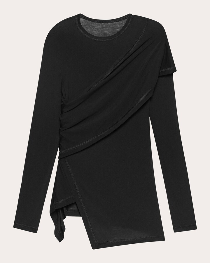 Helmut Lang Protection Asymmetric Draped Jersey Top