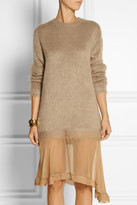 Thumbnail for your product : No.21 Mohair-blend and silk-chiffon dress
