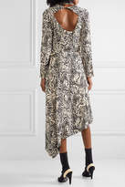 Thumbnail for your product : Proenza Schouler Asymmetric Printed Crepe Midi Dress - Off-white