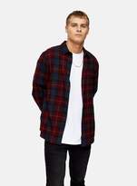 Thumbnail for your product : Topman Burgundy And Navy Check Slim Shirt