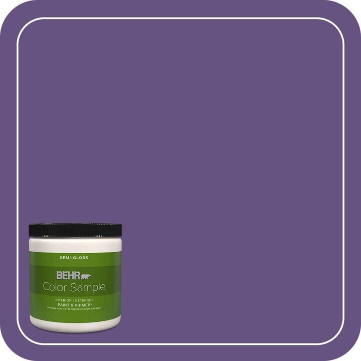 BEHR PREMIUM PLUS 8 oz. #HDC-MD-25 Virtual Violet Semi-Gloss Interior/Exterior Paint & Primer Color Sample