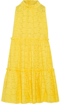 Lisa Marie Fernandez Ruffled Broderie Anglaise Cotton Mini Dress - Yellow
