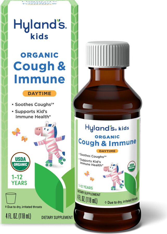 Hyland's Kids Organic Cough & Immune, Ages 1-12, Daytime, 4 fl oz, Over the Counter