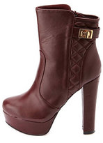Thumbnail for your product : Bamboo Quilted Chunky Heel Platform Booties