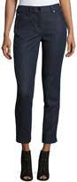Thumbnail for your product : Escada J477 Slim Ankle Jeans with Faux-Leather Stripe