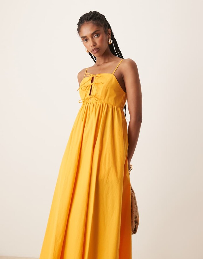 Nobody's Child strappy trapeze midi dress in orange ShopStyle