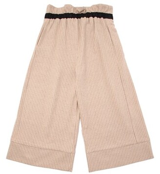 UNLABEL Wool Blend Pinstripe Pants W/ Belt