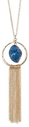 Melrose and Market Druzy & Chain Fringe Pendant Necklace