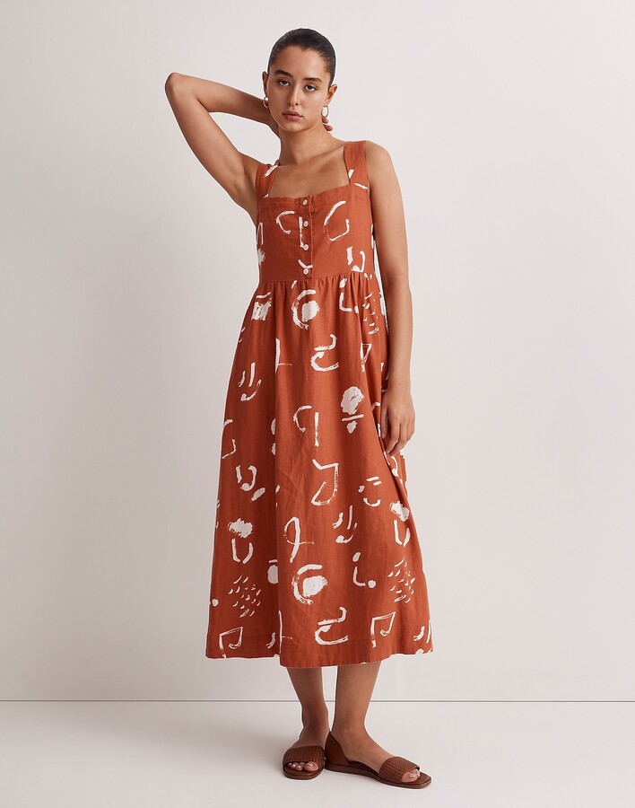typist modus gebed Madewell x Caroline Z Hurley Tank Midi Dress in Abstract Alpha - ShopStyle