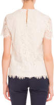 Thumbnail for your product : Victoria Beckham Lace Short-Sleeve Round-Neck Top