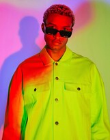 Thumbnail for your product : ASOS DESIGN oversized twill jacket in lime green