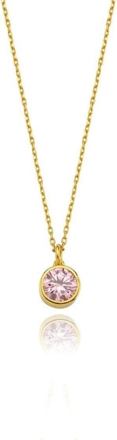 Linya Jewellery Cosmic Chain Zodiac Necklace Pink Birthstone