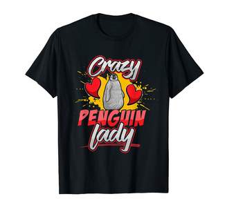 Crazy Penguin Lady Fun I Heart Love Penguins T-Shirt