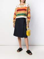 Thumbnail for your product : Sacai tribal print cropped sweatshirt