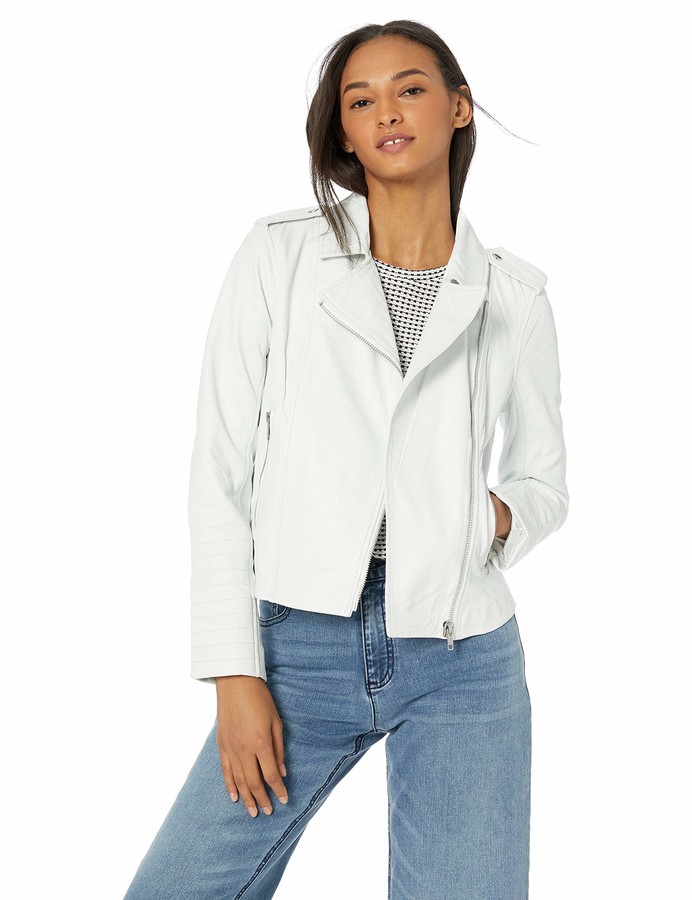bb dakota white leather jacket