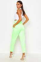 Thumbnail for your product : boohoo Croc Embossed D-Ring Belt Tapered Trouser
