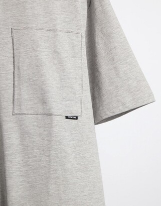 ONLY & SONS organic cotton oversized double pocket t-shirt in grey