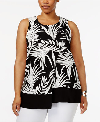 Alfani Plus Size Printed Layered Top, Created for Macy's