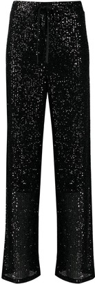 high waisted sequin trousers