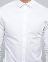 Thumbnail for your product : ASOS Skinny Shirt In White With Burgundy Tie SAVE