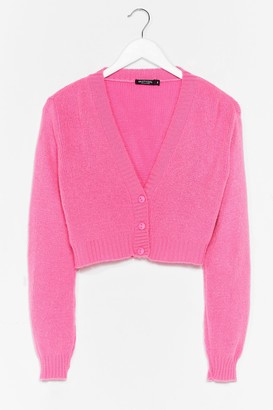 Nasty Gal Womens Knitted V Neck Cropped Cardigan - Pink - ShopStyle