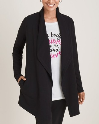 french terry open front cardigan