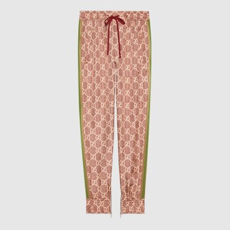 Gucci GG Supreme Print Silk Trousers, Size L