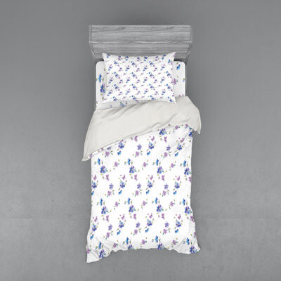Ambesonne Purple Microfiber Farmhouse / Country Duvet Cover Set