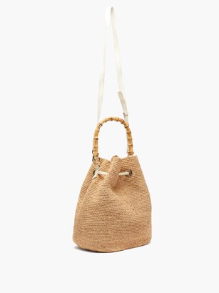 Heidi Klein Savannah Bay Super-mini Raffia Bucket Bag - Beige