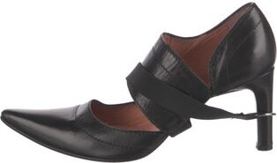 Dirk Bikkembergs Vintage D'Orsay Pumps Black Leather Semi-Pointed Toes Buckle Closure At Uppers Includes Box Unfortunately, due to restrictions, this item may not be eligible for shipping in all areas. | Dirk Bikkembergs Vintage Leather D'Orsay Pumps in Black, Women's 4.5