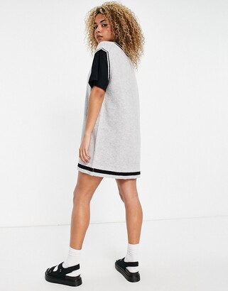 Weekday North knitted vest dress in grey