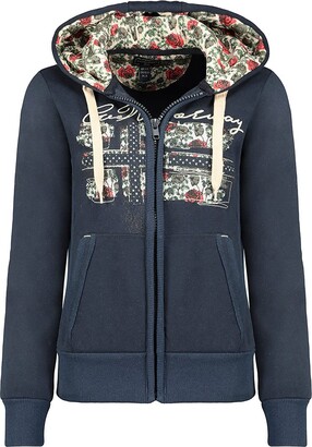 GEO NORWAY Geographical Norway Fabeaute Lady - Women's Zip Hoodie Pockets -  Sweatshirt Sweater Long Sleeve Warm Hoodie Jacket - Women's Spring Summer  Autumn Winter Season (Marine blue M) - ShopStyle