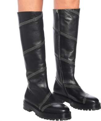 Alaia Studded leather knee-high boots