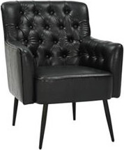 ERF, Inc. Vintage Metal Arm Chair with Tufted Back and Cushioned Seat for Indoor Use