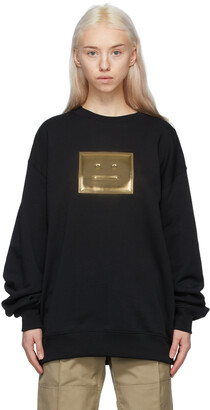 Acne Studios Black & Gold Metallic Patch Sweatshirt