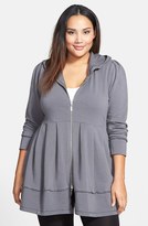 Thumbnail for your product : Pink Lotus Pleat Knit Hoodie (Plus Size)