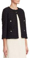 Thumbnail for your product : Edward Achour Textured Cropped Jacket