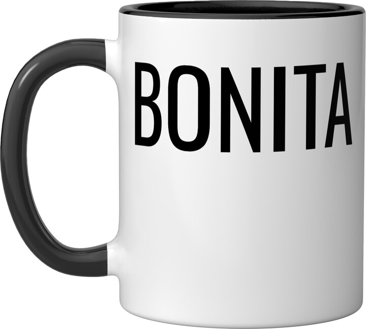 Bonita Ceramic Mug, Black/White