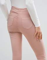 Thumbnail for your product : ASOS Rivington High Waist Denim Jeggings In Washed Pink