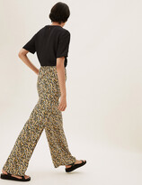Thumbnail for your product : Marks and Spencer Animal Print Drawstring Wide Leg Trousers