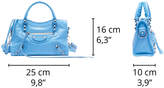 Thumbnail for your product : Balenciaga Classic City Mini Shoulder bag in light blue Arena leather, black logo strap, semi-shiny palladium hardware
