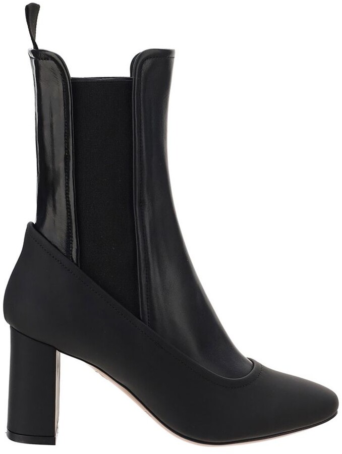 stretch black ankle boots