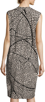 Zero Maria Cornejo Cap-Sleeve Dot-Print Silk Dress, Multi