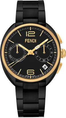 Fendi Timepieces Unisex Chronograph Swiss Momento Black Stainless Steel Bracelet Watch 40mm F219111000