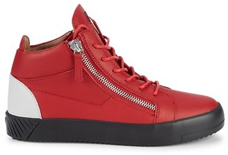 red high top trainers