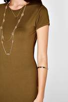 Thumbnail for your product : boohoo Cap Sleeve Curved Hem Bodycon Dress