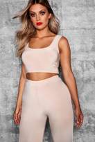 Thumbnail for your product : boohoo Plus Slinky Square Neck Crop Top