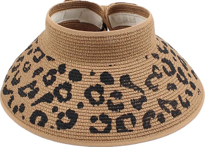 CHAOEN Rollable Ladies Wide Brim Straw Sun Visor Hat Foldable Summer