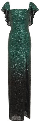 Marchesa Notte Ombre sequined gown