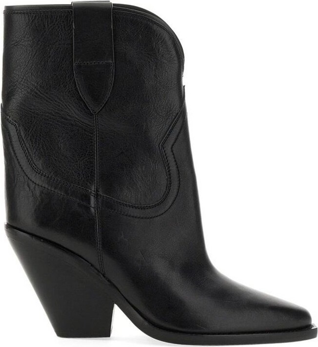 Isabel Marant Leather Studded Accents Moto Boots - ShopStyle